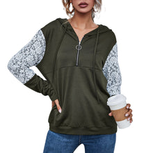 Load image into Gallery viewer, Spring Autumn Oversize Women's Hoodie  Fashion Lace Splicing Long Sleeve Drawstring Zipper Casual Mujer Tops Sweatshirts Female