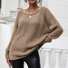 Load image into Gallery viewer, Spring Autumn Women O Neck Long Sleeve Sweaters Elegant Solid Lady Loose Pullover Tops Casual Femme Streetwear Knitting Jumpers