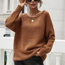 Load image into Gallery viewer, Spring Autumn Women O Neck Long Sleeve Sweaters Elegant Solid Lady Loose Pullover Tops Casual Femme Streetwear Knitting Jumpers