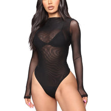 Load image into Gallery viewer, Spring Rompers See-through Long Sleeve Solid Sexy Sheath Skinny Romper Bodysuit Women Jumpsuits Body Top Casual Lady Streetwear