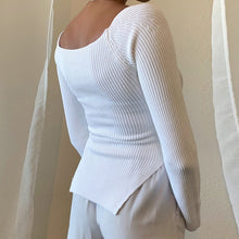 Load image into Gallery viewer, Square Collar Long Sleeve Woman Sweaters Knitted Pullover Women Spring Autumn Sweater Winter Tops For Women Black White Jumper