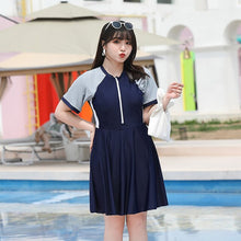 Load image into Gallery viewer, Summer One Piece Swimwear Plus Size Ladies Swimming with Trunks Shorts Women Monokini Sports Swimsuits Big Breasts Swimdress 9XL