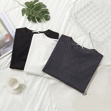 Load image into Gallery viewer, Summer T shirt Women Casual Solid O-Neck Tees Tops Short Sleeve T-shirt Harajuku Female Tshirt