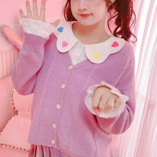 Load image into Gallery viewer, Sweet Cute Heart Tops Long Sleeve 2022 Embroidery Kawaii Blouses Spring Mori Girl Single Breasted Fresh Shirts White Japanese