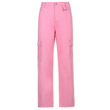 Load image into Gallery viewer, Sweetown Gradient E Girl Baggy Mom Jeans Women Vintage Print Wide Leg Denim Trousers 90s Aesthetic Korean Low Waist Cargo Pants