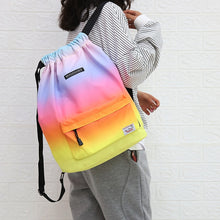 Load image into Gallery viewer, Waterproof Gym Bag Women Girls Sports Bag Travel Drawstring Bag Outdoor Bag Backpack for Training Swimming Fitness Bags Softback