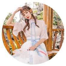 Load image into Gallery viewer, White China Han Element Clothing Blue Traditional Chinese Clothes Women Costume Hanfu Improved Pink Female Dynastie Tang Skirt