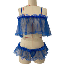 Load image into Gallery viewer, Women 2PC Sexy Babydoll Mesh Lingerie Sexy Fashion Sexy Underwear Suits Lingerie Underwear Sleepwear Pajamas 2pack Chain Linked