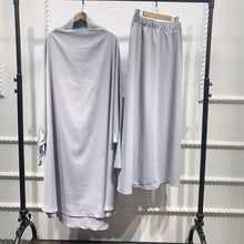 Load image into Gallery viewer, Women Abaya Ramadan 2 Piece Skirt Suits Jilbab Prayer Garment Dress Khimar Hijab Robe Islam Abayat Muslim Sets Islamic Clothing