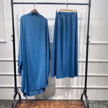 Load image into Gallery viewer, Women Abaya Ramadan 2 Piece Skirt Suits Jilbab Prayer Garment Dress Khimar Hijab Robe Islam Abayat Muslim Sets Islamic Clothing