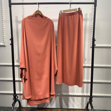 Load image into Gallery viewer, Women Abaya Ramadan 2 Piece Skirt Suits Jilbab Prayer Garment Dress Khimar Hijab Robe Islam Abayat Muslim Sets Islamic Clothing