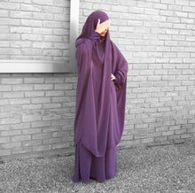 Load image into Gallery viewer, Women Abaya Ramadan 2 Piece Skirt Suits Jilbab Prayer Garment Dress Khimar Hijab Robe Islam Abayat Muslim Sets Islamic Clothing