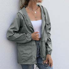 Load image into Gallery viewer, Women Jacket Autumn Spring Streetwear Tactical Waterproof Windbreaker Jackets Female Hooded Hip-hop Pilot Windproof Coats