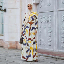 Load image into Gallery viewer, Women Muslim Long  Dress  Plus Size  Printed  Summer Refreshing  Long Skirt Abaya Robe Dubai  Kaftan  Abayas Turkish Dresses