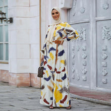 Load image into Gallery viewer, Women Muslim Long  Dress  Plus Size  Printed  Summer Refreshing  Long Skirt Abaya Robe Dubai  Kaftan  Abayas Turkish Dresses
