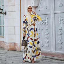 Load image into Gallery viewer, Women Muslim Long  Dress  Plus Size  Printed  Summer Refreshing  Long Skirt Abaya Robe Dubai  Kaftan  Abayas Turkish Dresses