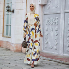 Load image into Gallery viewer, Women Muslim Long  Dress  Plus Size  Printed  Summer Refreshing  Long Skirt Abaya Robe Dubai  Kaftan  Abayas Turkish Dresses