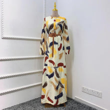Load image into Gallery viewer, Women Muslim Long  Dress  Plus Size  Printed  Summer Refreshing  Long Skirt Abaya Robe Dubai  Kaftan  Abayas Turkish Dresses