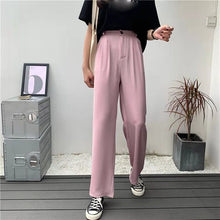 Load image into Gallery viewer, Women Pants Elastic Waist Wide Leg Fashion Female White Spring Autumn Loose Casual High Waist Long Trousers Ladies Chic Pants