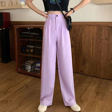 Load image into Gallery viewer, Women Pants Elastic Waist Wide Leg Fashion Female White Spring Autumn Loose Casual High Waist Long Trousers Ladies Chic Pants