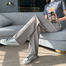 Load image into Gallery viewer, Women Pants Elastic Waist Wide Leg Fashion Female White Spring Autumn Loose Casual High Waist Long Trousers Ladies Chic Pants