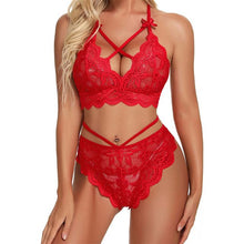 Load image into Gallery viewer, Women Sexy Lingerie Bowknot Lace Bra Set Underwear Sexy Panty Bandage Set Erotic Lingerie Bra Briefs Set Plus Size S-3XL