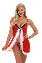 Load image into Gallery viewer, Women Sexy Lingerie Red Babydoll Nightwear Santa Christmas Sleepwear G-string  Sexy Skirt for Sex  Lingerie Plus Size Xmas Gifts