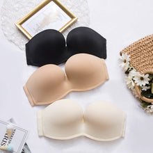 Load image into Gallery viewer, Women Silicone Bands Strapless Bra Seamless Plus Size Support Invisible Slightly Lined Lift Ultimate Plunge