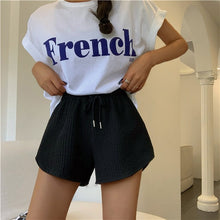 Load image into Gallery viewer, Women Summer Shorts High Elastic Lace Up Drawstring Wide Leg Sweat Short Fitness Running Shorts Loose Casual Large Sports Pants