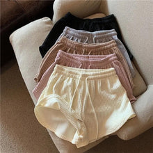 Load image into Gallery viewer, Women Summer Shorts High Elastic Lace Up Drawstring Wide Leg Sweat Short Fitness Running Shorts Loose Casual Large Sports Pants