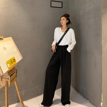 Load image into Gallery viewer, Women pants 2021 Retro Solid Color Wild Straight Wide Leg Pants Female Spring New Korean Fashion High Waist Casual Long Pants