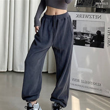 Load image into Gallery viewer, Women pants Black Jogging Sweatpants Women for pants Baggy Sports Pants Gray Jogger High Waist Sweat Casual Trousers For Female