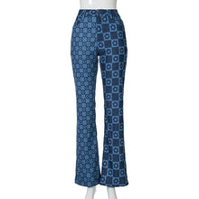Load image into Gallery viewer, Women pants Girl Print Floral High Waist Flare Pants Women fashion Summer Long Trousers Summer Sweatpants Capris Pant Bottom