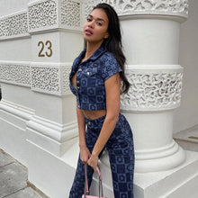 Load image into Gallery viewer, Women pants Girl Print Floral High Waist Flare Pants Women fashion Summer Long Trousers Summer Sweatpants Capris Pant Bottom