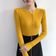 Load image into Gallery viewer, Women's Bottoming Sweaters Autumn Winter Basic Knitting Warm Slim Sweater Solid Minimalist Stretch Large Size Tight-Fitting Tops