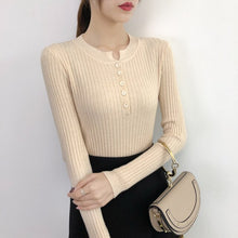 Load image into Gallery viewer, Women's Bottoming Sweaters Autumn Winter Basic Knitting Warm Slim Sweater Solid Minimalist Stretch Large Size Tight-Fitting Tops