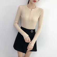 Load image into Gallery viewer, Women's Bottoming Sweaters Autumn Winter Basic Knitting Warm Slim Sweater Solid Minimalist Stretch Large Size Tight-Fitting Tops