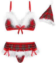 Load image into Gallery viewer, Women's Christmas Sexy Lingerie Red Santa Fancy Dress Babydoll Nightwear Outfit Gater Lingerie Set  Plus Size Lingere Exotic