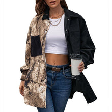 Load image into Gallery viewer, Women's Jacket Chic Splicing Jackets Leopard Print Turn-down Collar Single-breasted Pocket Casual Tops Femme Autumn Streetwear