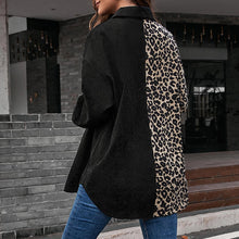 Load image into Gallery viewer, Women's Jacket Chic Splicing Jackets Leopard Print Turn-down Collar Single-breasted Pocket Casual Tops Femme Autumn Streetwear