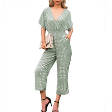 Load image into Gallery viewer, Women's Jumpsuits Summer Fashion Polka Dot Wide Legs Rompers Half Sleeve High Waist Overalls Casual Holiday Jumpsuits Mujer