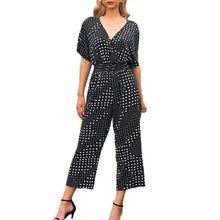 Load image into Gallery viewer, Women's Jumpsuits Summer Fashion Polka Dot Wide Legs Rompers Half Sleeve High Waist Overalls Casual Holiday Jumpsuits Mujer