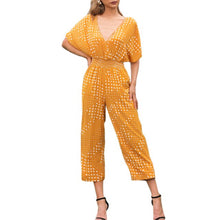 Load image into Gallery viewer, Women's Jumpsuits Summer Fashion Polka Dot Wide Legs Rompers Half Sleeve High Waist Overalls Casual Holiday Jumpsuits Mujer