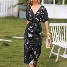 Load image into Gallery viewer, Women's Jumpsuits Summer Fashion Polka Dot Wide Legs Rompers Half Sleeve High Waist Overalls Casual Holiday Jumpsuits Mujer