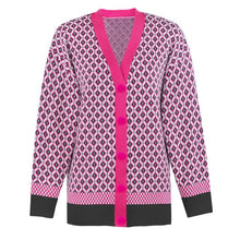 Load image into Gallery viewer, Women's Knitting Sweater Cardigan Color Loose Casual Knitted Sweaters Matching Diamond Lattice Single-Breastedcardigans Women