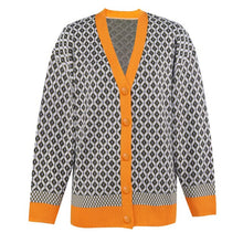 Load image into Gallery viewer, Women's Knitting Sweater Cardigan Color Loose Casual Knitted Sweaters Matching Diamond Lattice Single-Breastedcardigans Women