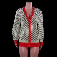 Load image into Gallery viewer, Women's Knitting Sweater Cardigan Color Loose Casual Knitted Sweaters Matching Diamond Lattice Single-Breastedcardigans Women