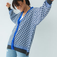 Load image into Gallery viewer, Women's Knitting Sweater Cardigan Color Loose Casual Knitted Sweaters Matching Diamond Lattice Single-Breastedcardigans Women