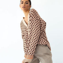 Load image into Gallery viewer, Women's Knitting Sweater Cardigan Color Loose Casual Knitted Sweaters Matching Diamond Lattice Single-Breastedcardigans Women