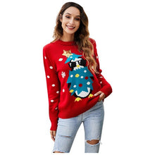 Load image into Gallery viewer, Women's Ugly Christmas Little Snowflake Knitted Sweaters Dress And Christmas Tree Loose Knitwear Autumn Winter Soft Warm Jumper